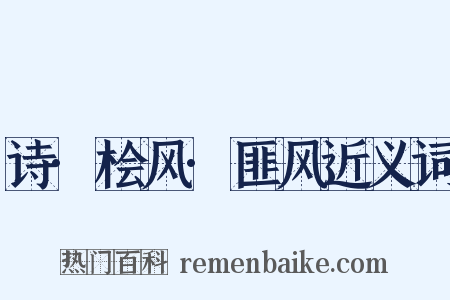 诗·桧风·匪风近义词是什么意思的图片